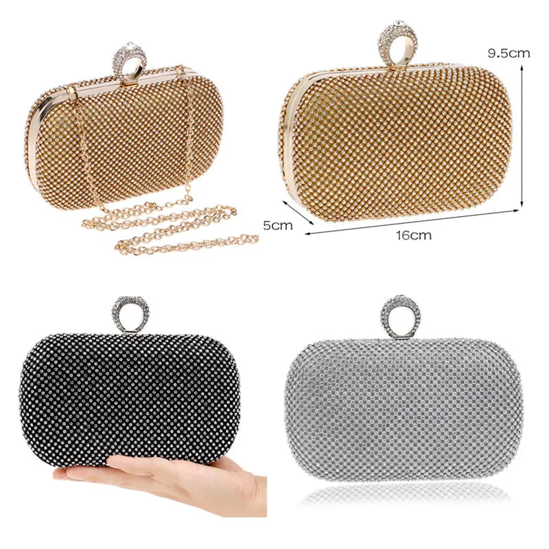 Diamond-Studded Evening Clutch Bag