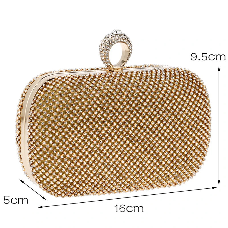 Diamond-Studded Evening Clutch Bag