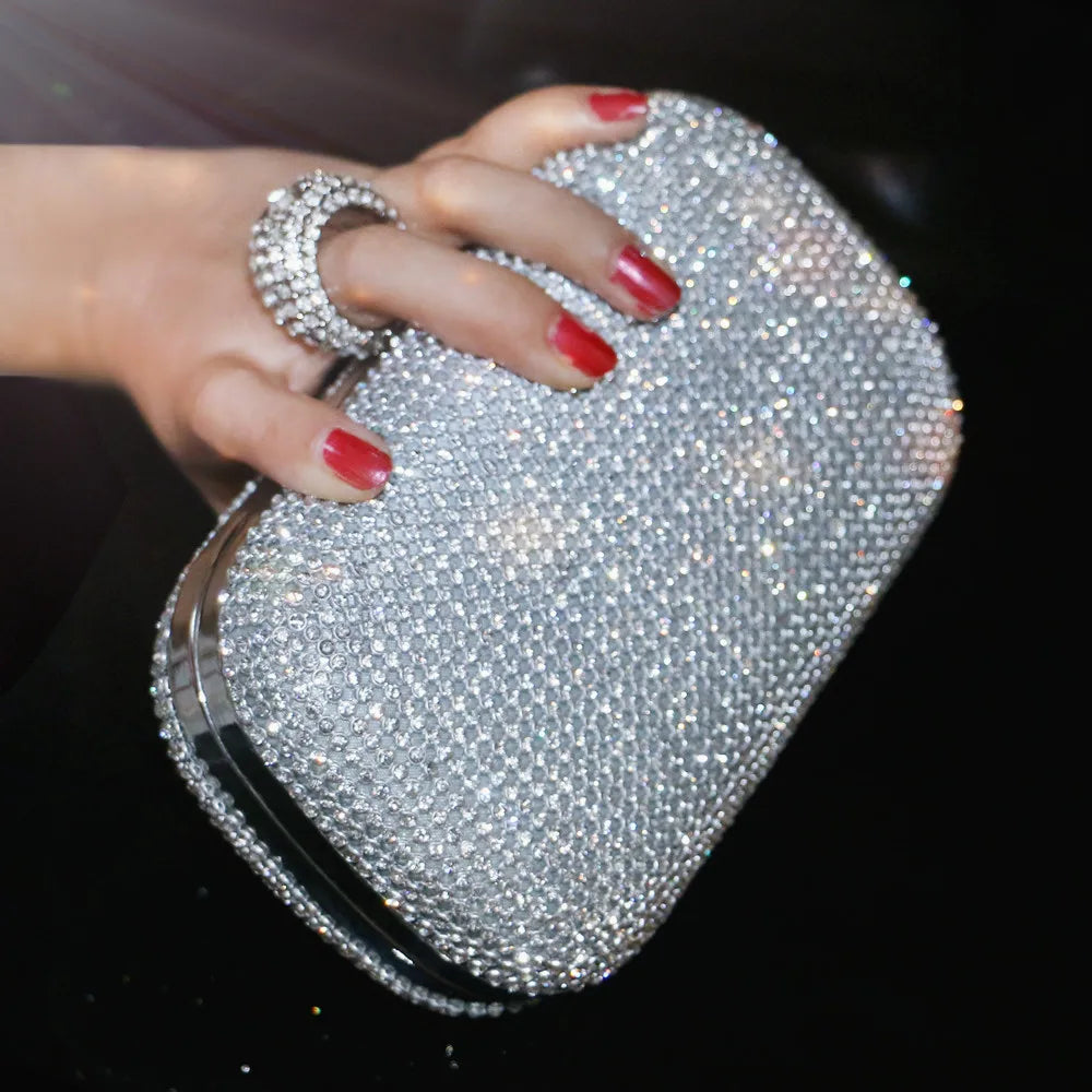 Diamond-Studded Evening Clutch Bag