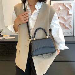 Solid PU Leather Shoulder Bag