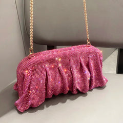 Rhinestone Handle Evening Clutch