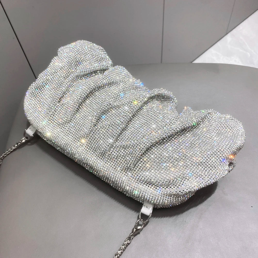 Rhinestone Handle Evening Clutch