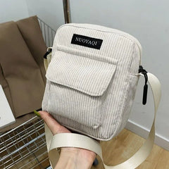 Corduroy Striped Shoulder Bag