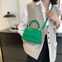 Solid PU Leather Shoulder Bag