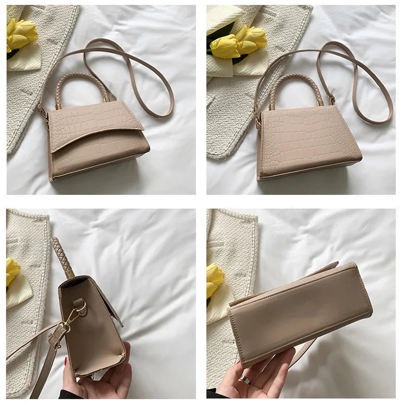 Solid PU Leather Shoulder Bag