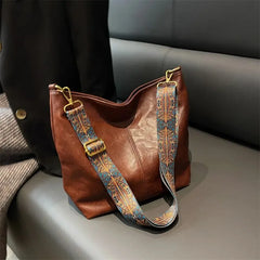 Vintage Solid Color PU Leather Shoulder Sling Bag