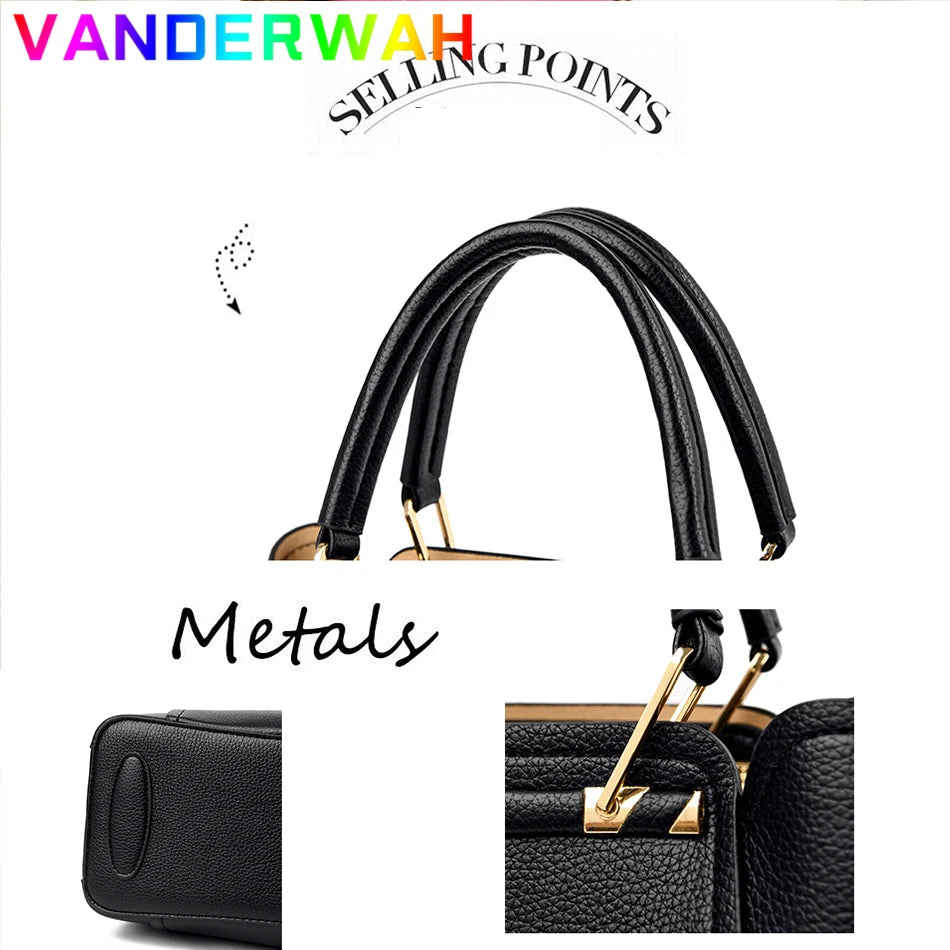 Soft Leather Luxury 3-Layer Shoulder Bag