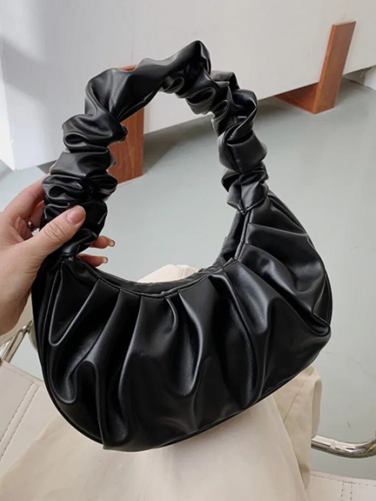 Fashion Pleated PU Cloud Bag for Women