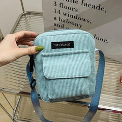 Corduroy Striped Shoulder Bag