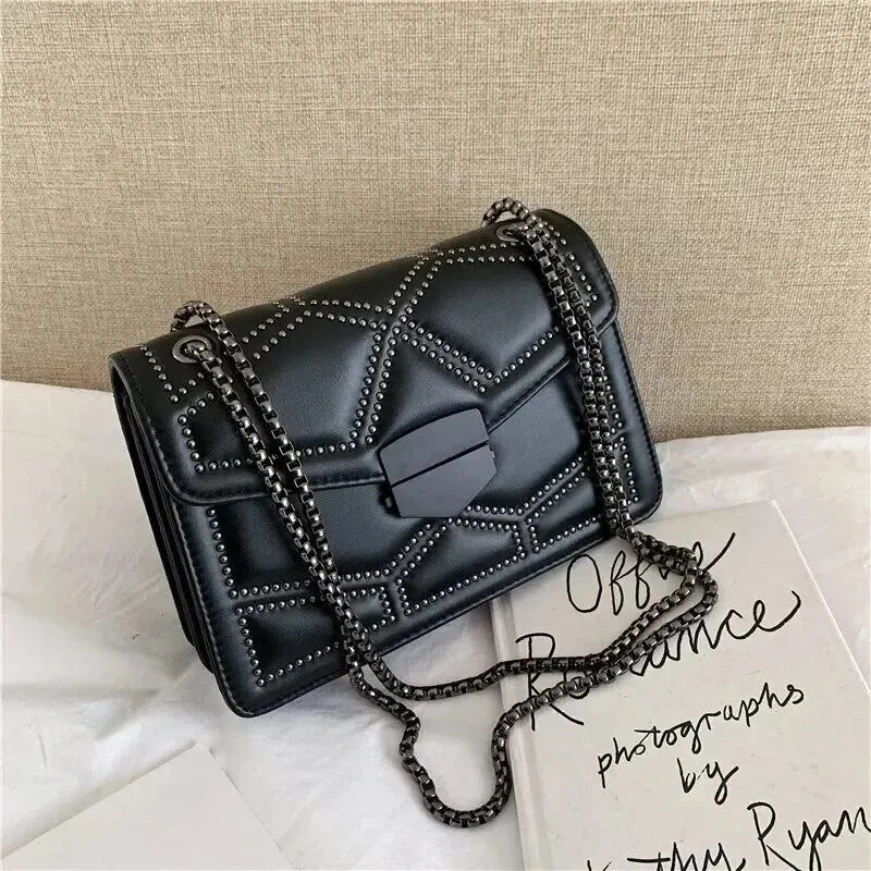 Vintage Rivet Chain Small Shoulder Bag