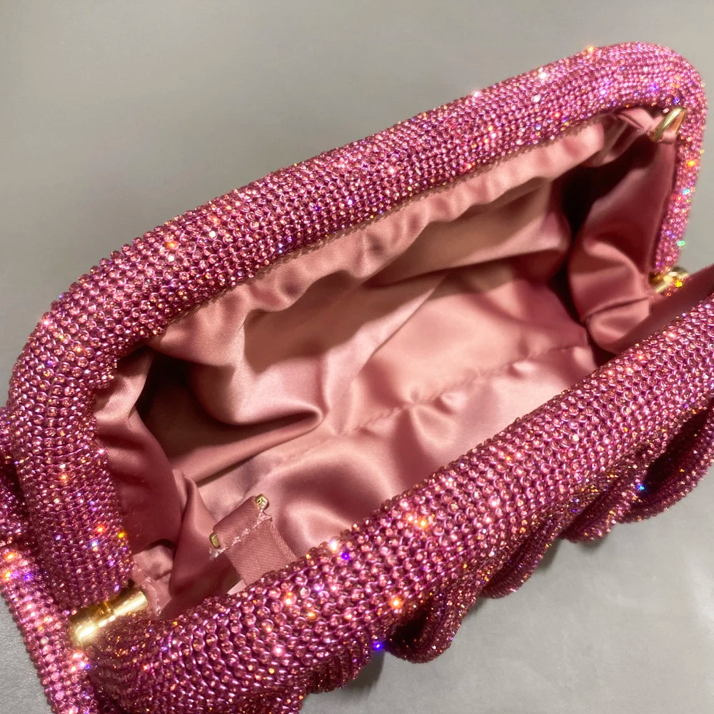 Rhinestone Handle Evening Clutch