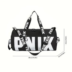 Letter Pattern Sports Cylinder Bag