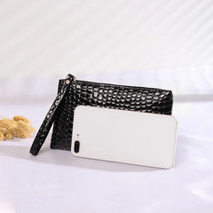 Retro Stone Pattern Leather Clutch