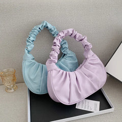 Fashion Pleated PU Cloud Bag for Women