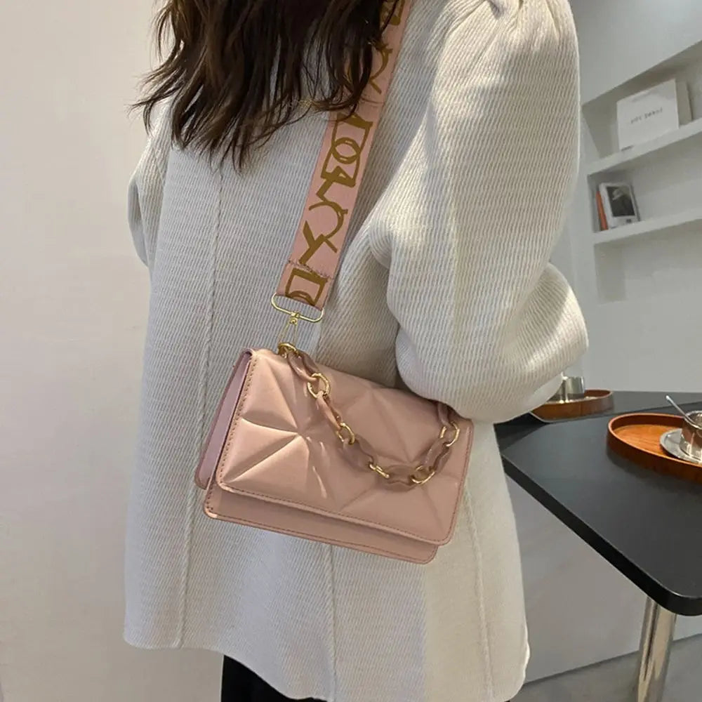 Winter Stone Pattern PU Leather Shoulder Bag